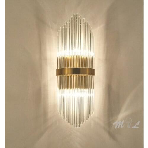 Nordic Crystal Sconce Led Wall Lamps for Living Room Decoration Loft Stair Lighting Fixtures Luxury Wall Light Bathroom Lights