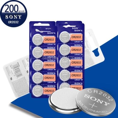 Sony 200pc original cr2032 DL2032 ECR2032 5004LC KCR2032 BR2032 3v button battery coin car toy cell battery