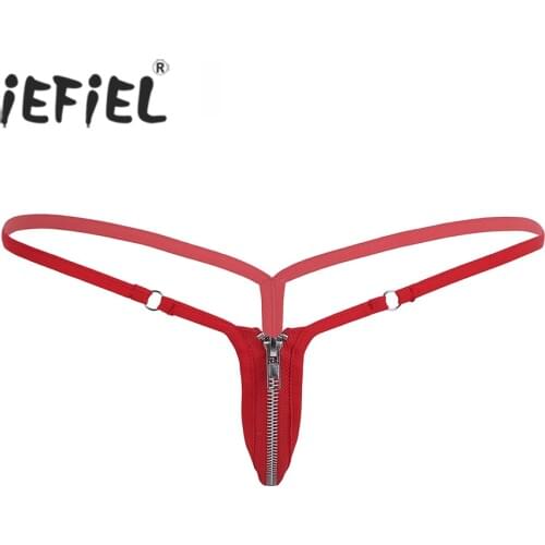 Womens Lingerie Femme Sexy Panties Sexy Tanga String Homme Nylon Bikini Underwear with Zipper Closure for Ladies