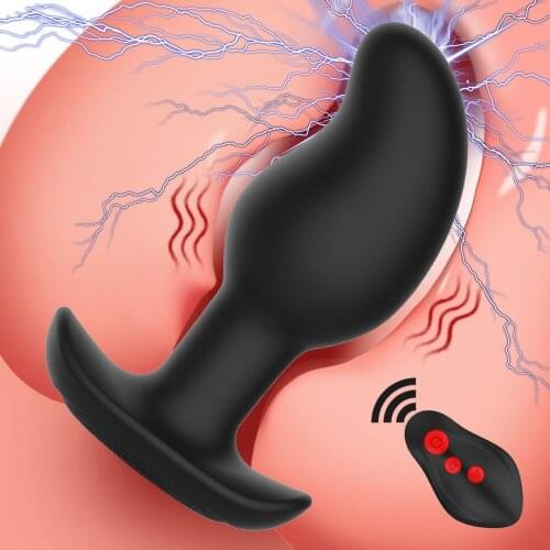 Electric Shock Vibrator Remote Control Male Prostate Massage Vibrators Anal Butt Plug Anus Stimulator Sex Toys For gay Sex shop