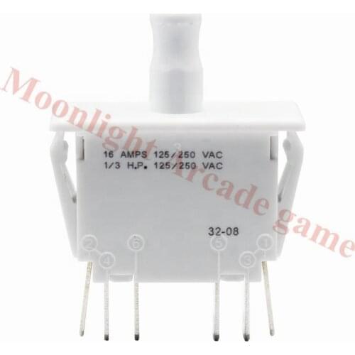 Push-Pull 6Pin White Door Switch double pole sliding door switch normally closed DPDT forJamma Machine Parts Cabinet Accessories