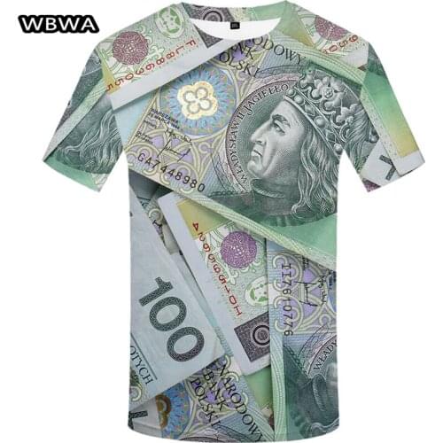 Funny T shirts Money T shirt Men Poland Shirt Print Harajuku Tshirts Casual Gothic Tshirt Printed Colorful T-shirts 3d