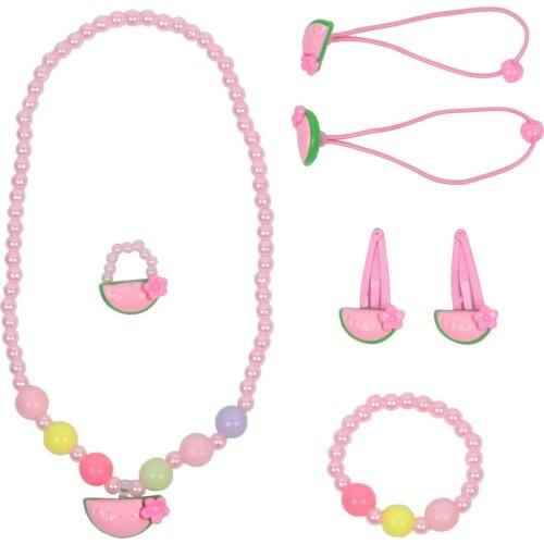 1 Set Girl Beads Toys Cute Princess Necklace Bracelet Stars Flowers Baby Handmade Necklace Accessories Jewelry Birthday Gift