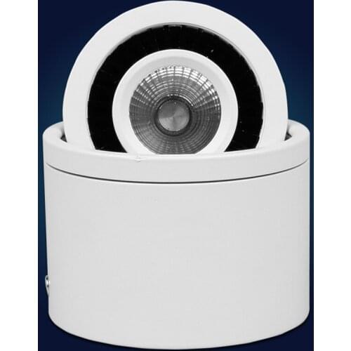 100-240V 3W-15W LED surface mounted down lamp,360 degree rotatable COB plasterboard ceiling spot light,background and paniting