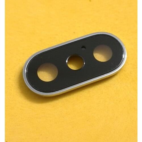 2pcs New Back Rear Camera Lens Glass Cover With Frame Holder For IPhone X Replacement Parts Black/Silver