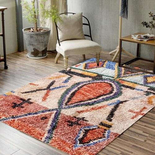 200*300cm American Ethnic Style Living Room Morocco Vintage Carpet Bedroom Bohemian Soft Bedside Carpet Nordic Shaggy Area Rug