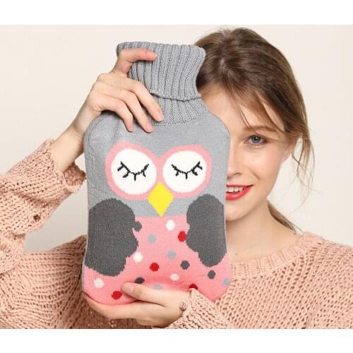 2000ml Hot Water Bag Portable Winter Warm Heat Reusable Hand injection warm water bag hand warmer Knitted coat Rubber liner