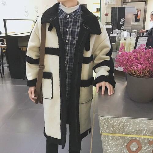 2021 Mens Fashion Casual Parkas Loose Thicken Cotton-padded Clothes Cashmere Long Coats Lamb Overcoat In Warm Windbreaker M-2XL