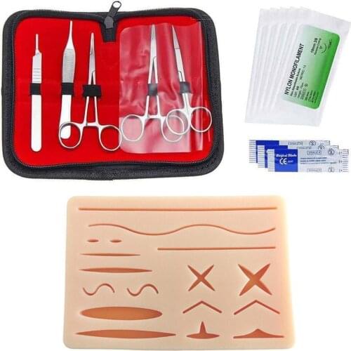2021 Surgical Suture Training Kit Skin Suture Practice Silicone Pad with Wound Simulated Training Kit Teaching Equipment Needle