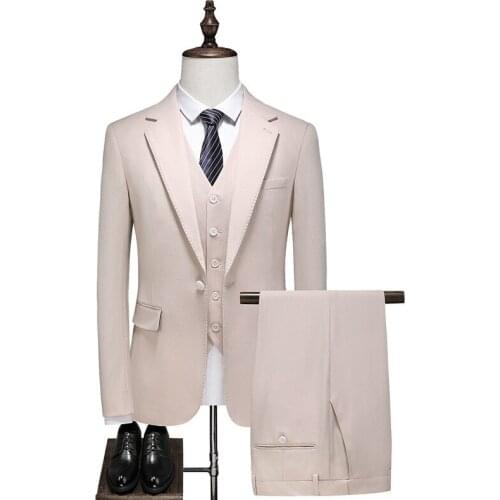 3PC Suit Men Brand New Slim Fit Business Formal Wear Tuxedo High Quality Wedding Dress Mens Suits Casual Costume Homme Plus Size