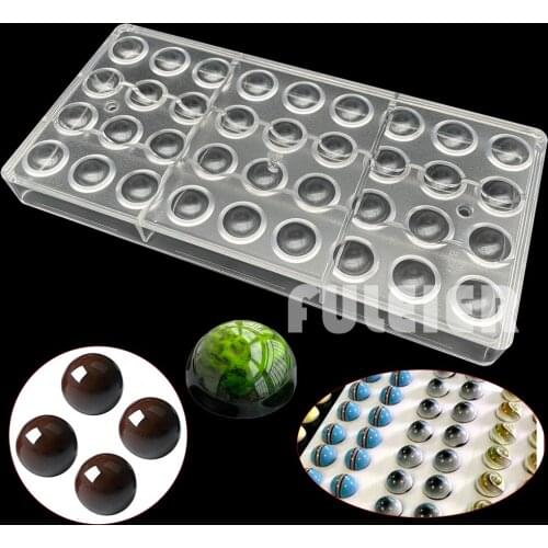 36 holes 18mm Half Ball Shape Polycarbonate Chocolate Mold For Baking Mousse Candy Cake Decoration Confectionery Tools Bakeware