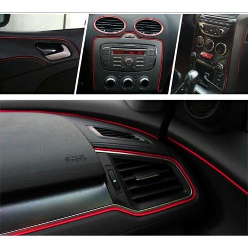 500CM Bright red/Light blue/Orange/yellow Car Consoles Dash Gap Trim Edge Moulding Trim Strip DIY Decors