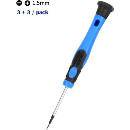 6pcs/ pack) Precision 1.5mm Slotted Phillips Screwdriver Flat Cross Screwdrivers Repair Tool Magnetic Tip 1.5mm Screw Driver