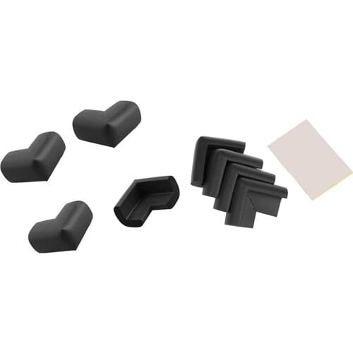 8 x Baby Safety Corner Cushions - Desk Table Cover Protector - Safe for Child, Black & Brown