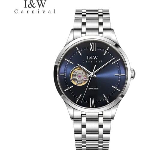 Carnival Brand Fashion Automatic Business Watch For Men Luxury Casual Wristwatch Waterproof Sapphire Hollow Relogio Masculino
