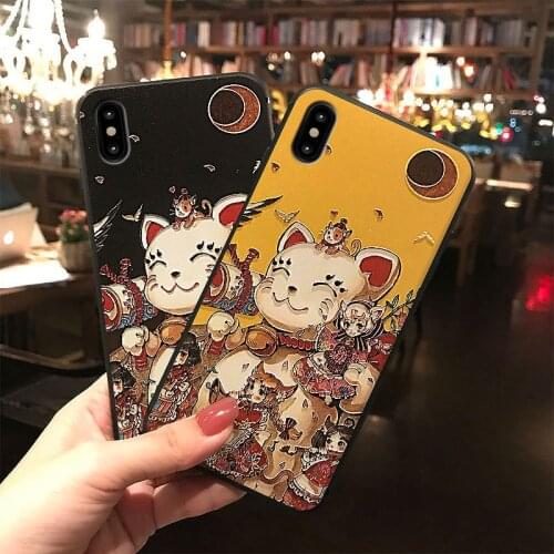 Cute Cat 3D Embossed Phone Case For Xiaomi Redmi POCO X2 F2 Pro Note 7 8 9 Pro 8T 7A 8A 10 9 8 Lite 9T 9Tpro Soft Phone Cases