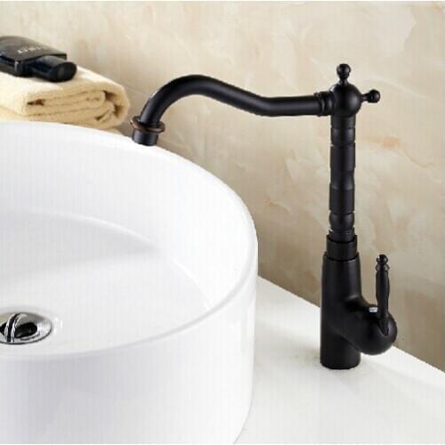 Black bronze kitchen faucet 360 swel Antique blackend sink tap cold and hot mixer tap