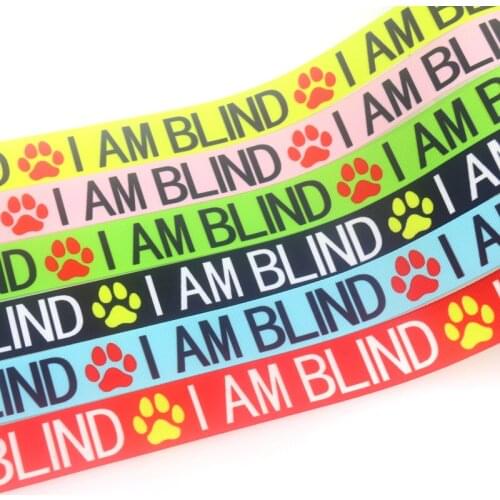 DHK 50yards I AM BLIND Printed Grosgrain Ribbon Accessory Hairbow Headwear Decoration DIY Wholesale OEM S1608