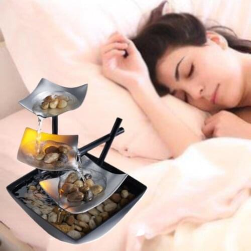 Water Fountain Flowing Waterfall Desktop Relaxation Indoor Water Fountain Feng Shui Tabletop Decor Ornaments Bedroom Accessories