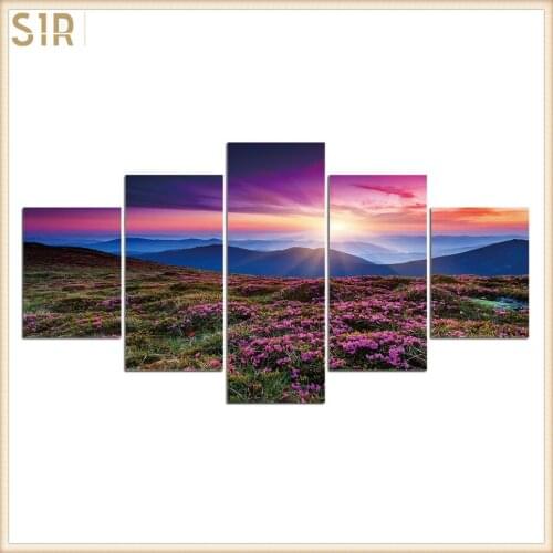 HD 5 Pieces Scenic Snow-capped and Lakes Pictures Posters Wall Art Home Decor for Living Room Painting Wall Art Anime Poster