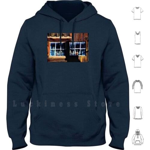 An Isolated Gathering Hoodie Long Sleeve An Isolated Gathering Barbara Richards Bottles Windows Wooden Structure
