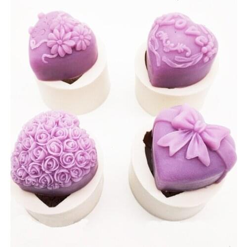 KLM new heart-shaped aroma soap chocolate mousse jelly kitchen silicone mold