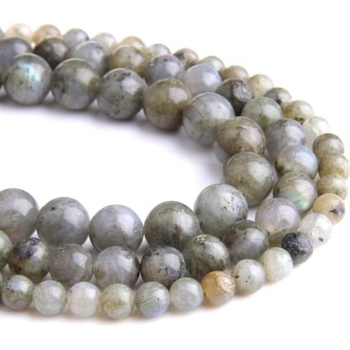 Natural Stone gray Labradorite Round Loose spacer Beads 6 8 10 12MM Pick Size For Jewelry Making Free Shipping handmade gifts