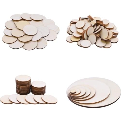 Natural Blank Round Wood Slices Circles Unfinished Wooden Craft Wood Disks DIY Painting Wood Scrapbooking Carft Wedding