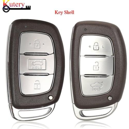 Kutery Key Shell For Hyundai Creta Mistra Elantra Verna Tucson IX25 IX35 3Buttons Remote Car Key Case Cover With Uncut Key Blade