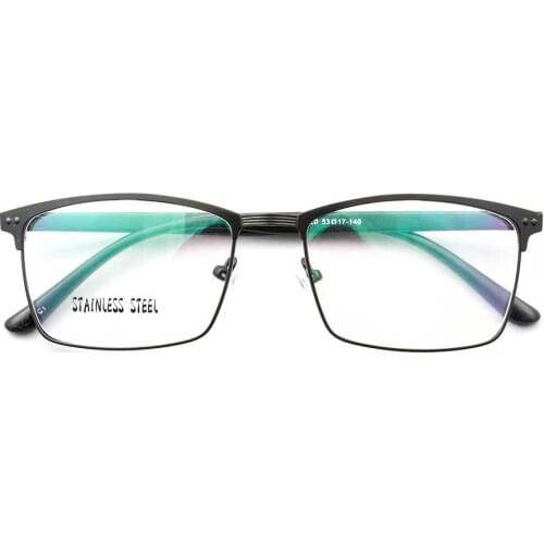 YOUTOP Womens Full-rim Anti-blue Ray Business Frame Mens Fashion Square Eyeglasses Striped Stainless Steel Eyewear 5620