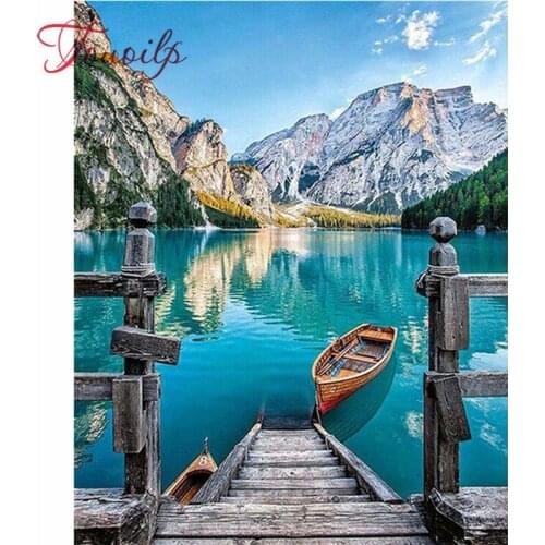 Home Decoration Scenery Large Lake & Mountain DIY 5D Diamond Embroidery Cross Stitch kits Resin Hobby Craft KBL