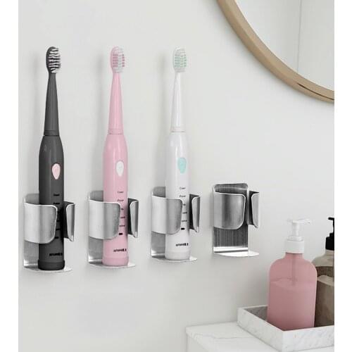 Electric Toothbrush Holder Stainless Steel Toothpaste Stand Rack Wall-Mounted Toothbrush Organizer Shelf Bathroom Accessories