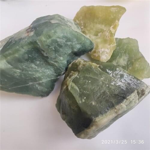 Chunk Natural Green Serpentine Xiuyan Jade Rough Stone One of Chinas Four Famous Jade Carving Material Fish Aquarium Decoration