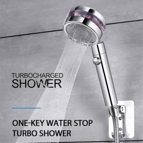 New Turbocharged High Pressure Water Saving Spray Shower Head Water Filter 360 Rotated Rainfall Turbo Fan SPA Bath Shower Head