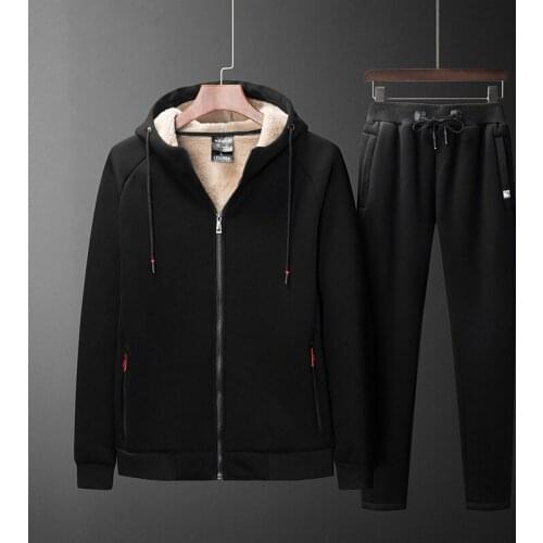 Newest Winter Warm Men Sets Casual Tracksuits Man Thick Velvet Cashmere Hooded Sweatshirt+pants 2 Pieces Set Asian Size 8XL