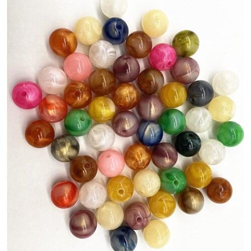 New 10mm Acrylic Beads Round Loose Spacer Beads for Jewelry Makeing DIY Clothing Accessories