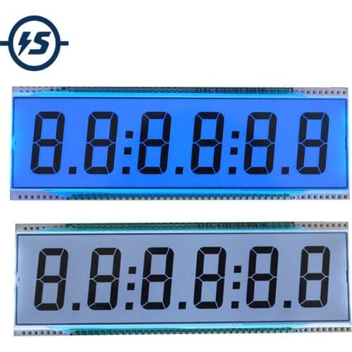 Reflection ED139 6 Digit 7 Segment LCD Display Screen Static Driving TN Positive Display 5V 137.16 x 46.38 x 2.8mm