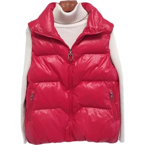 Casual Wild Lightweight Down Cotton Hooded Womens Vest Waistcoat Short Female Coat Autumn And Winter Vest Womens Clothing