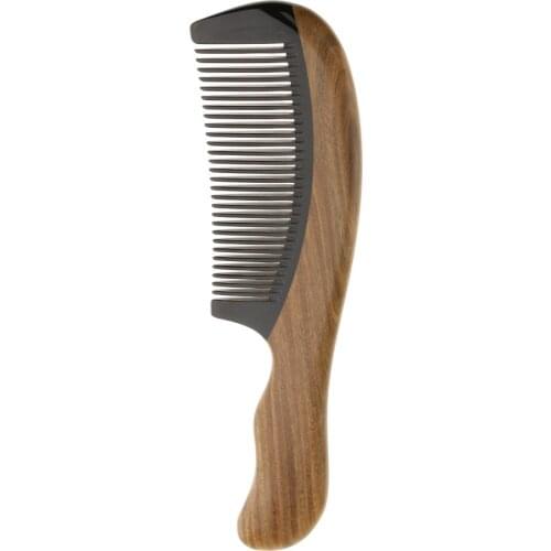 Professional Sandalwood Anti-Static Massage Comb Wooden Pocket Hairbrush Wide Tooth Brush