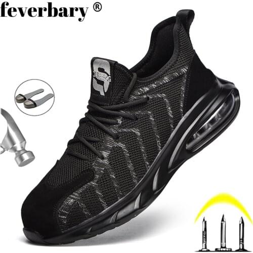 Work Safety Boots Men Shoes Sneakers Breathable Lightweight Work Boots Indestructible Sneakers