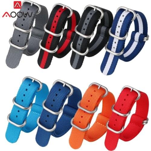 20mm High Density Nylon Strap Zulu NATO Watch Band 304L Stainless Steel Ring Buckle Men Canvas Replacement Watchband Bracelet