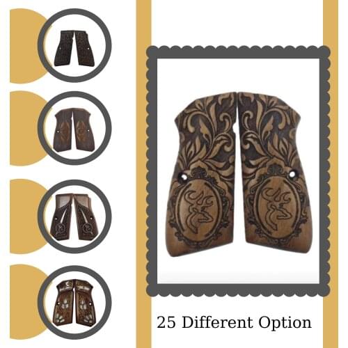 Grip and Case For Browning HP Custom Laser Cut Wood Inlay Grips Gun Accessories Weapon Case Hunting Gun Hunting Accessories equipment Gun tactical molle pistol brace Glock