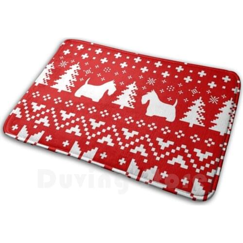 Scottish Terrier Silhouettes Christmas Pattern | Scottie Dogs Holiday Carpet 805 Carpet Scottish