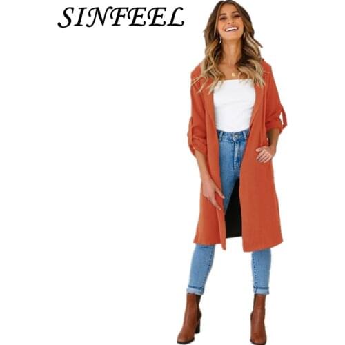 Женские длинные тренчи SINFEEL China At AliExpress