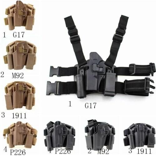 Tactical Left Hand Drop Leg Thigh Strap Pouch Bag for M1911 M92 P226 G17