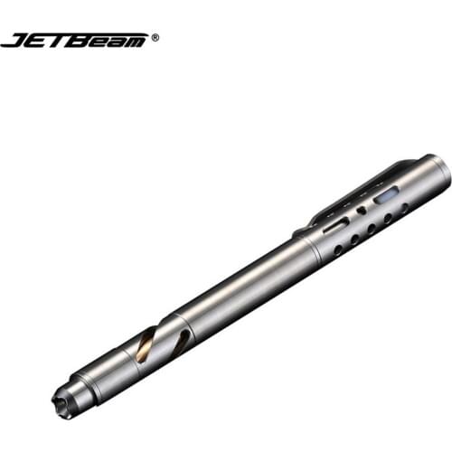JETBeam K2 Titanium Tactical Pen Built-in Crenelated Bezel Tactial Tool for Elf-defence,emergency Glass Breaker, Emergency Use