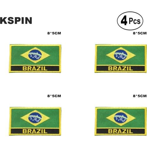 Brazil Rectangular Shape Flag Iron on Saw on Patches Embroidered Flag Patches National Flag Patches for Clothing DIY Decoration