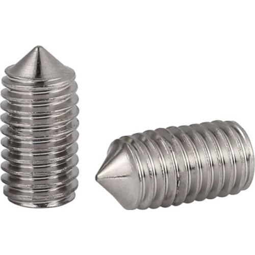Wkooa Stainless Steel 316 Set Screws M3-M10 Hex Socket Grub Screw Cone Point Metric