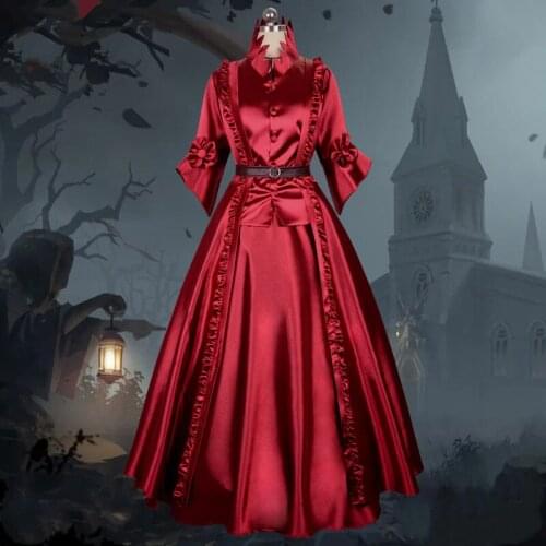 Game Identity V Cosplay Costume Photographer Madam Red Cosplay Costume Long Dress Halloween Carnival Party Costumes for Women