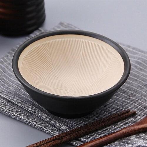 1pc Japan Ceramic Mortar Suribachi Bowl Porcelain Ripple Ridge Bowl Grinding Bowl Tableware Japanese Style
